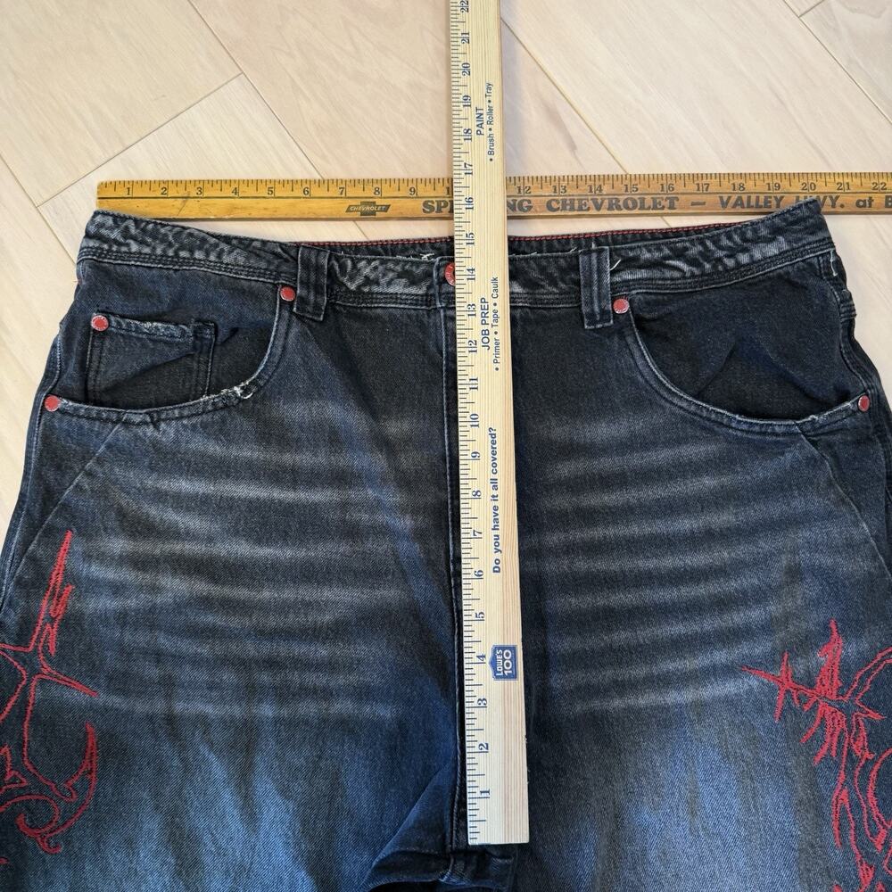 Vitriol Void Angel Jeans 38 Black Wide Leg Baggy Skater Punk Streetwear - Picture 6 of 9